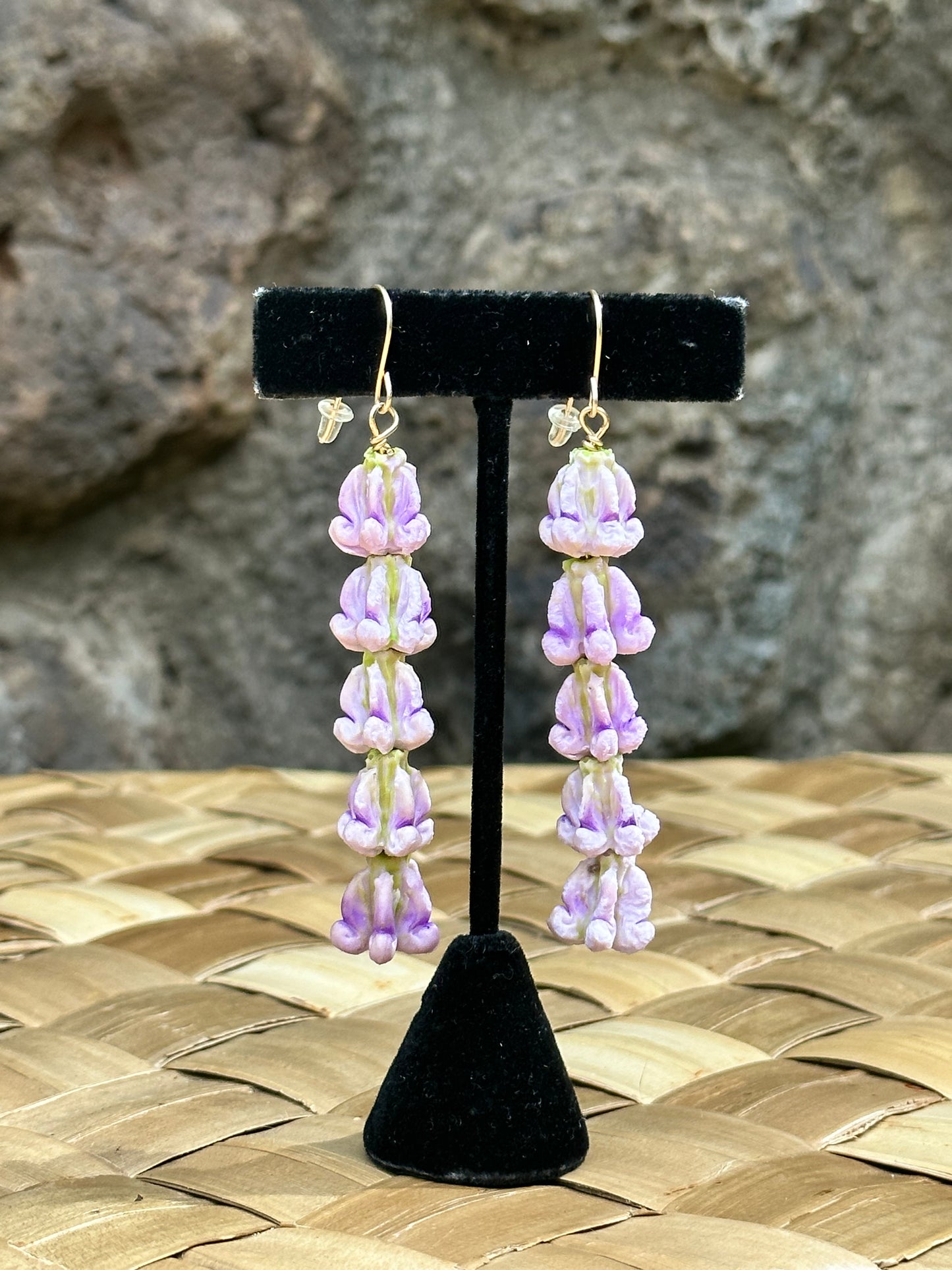 Five Purple Crown - 14K Gold Filled - Regal Dangle Earrings