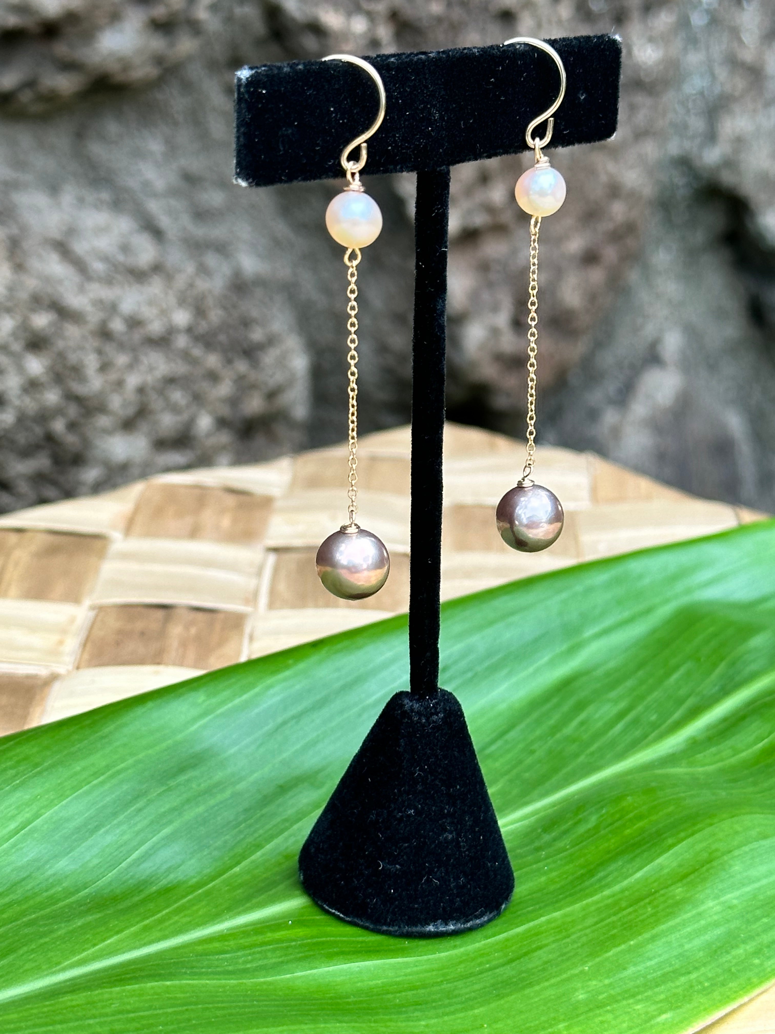 Pink Edison Pearls - 14K Gold Filled Dangle Earrings
