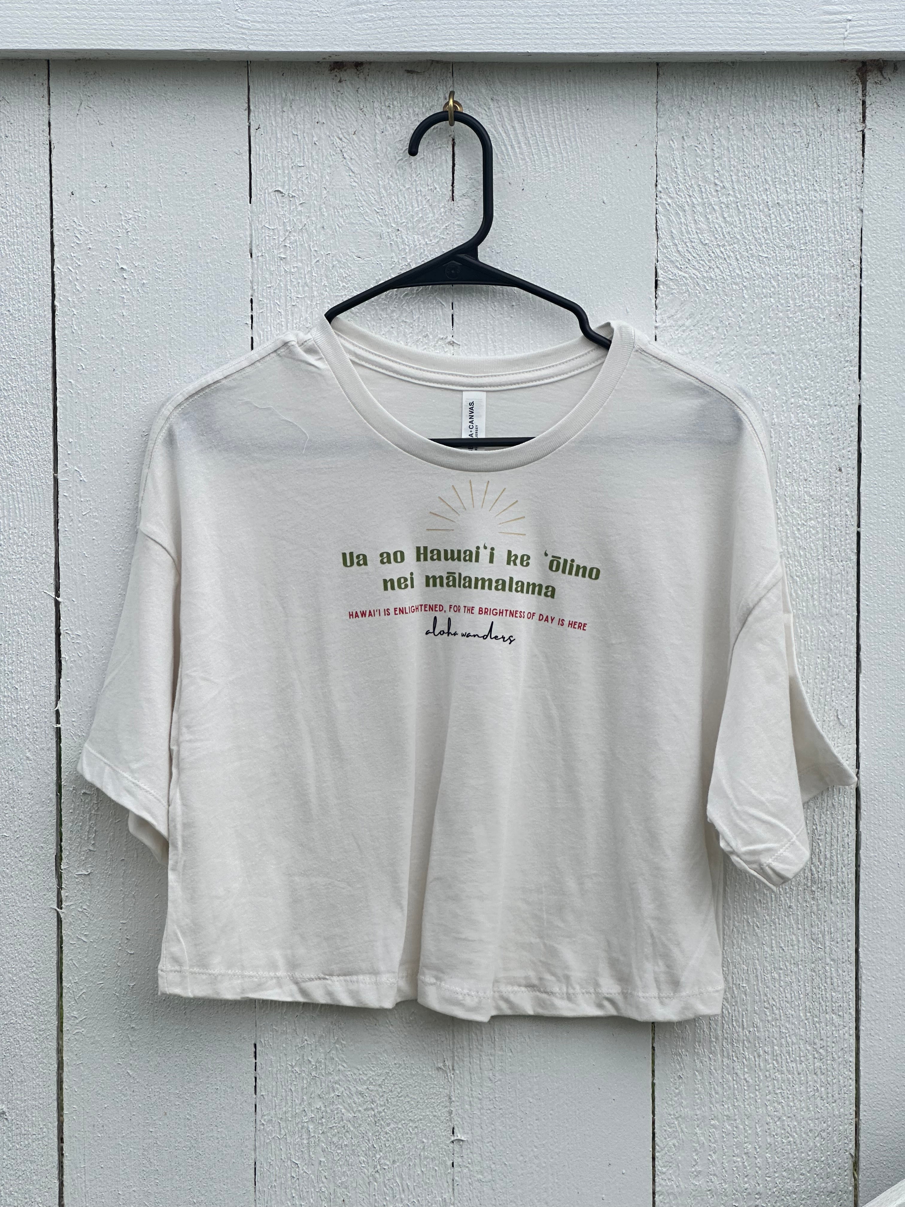 HAWAI’I IS ENLIGHTENED JERSEY CROP TEE