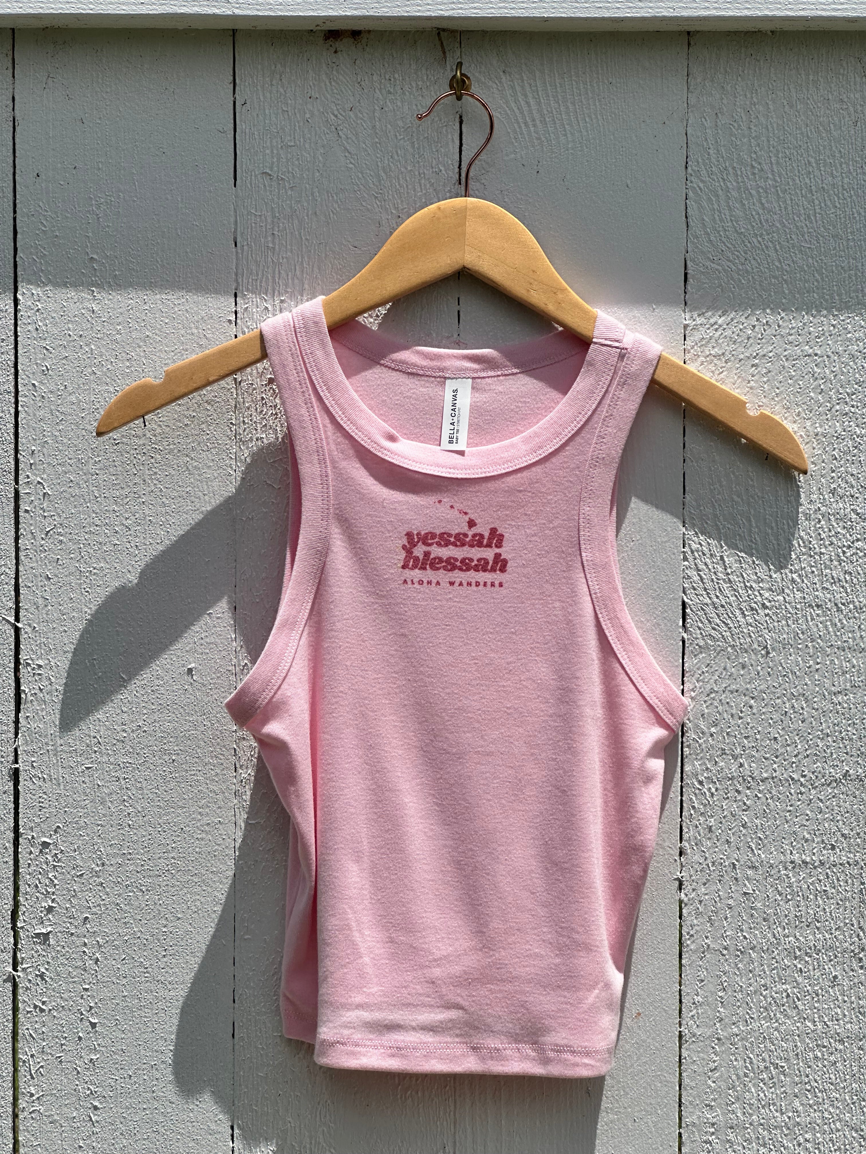 YESSAH BLESSAH CROPPED RACER TANK