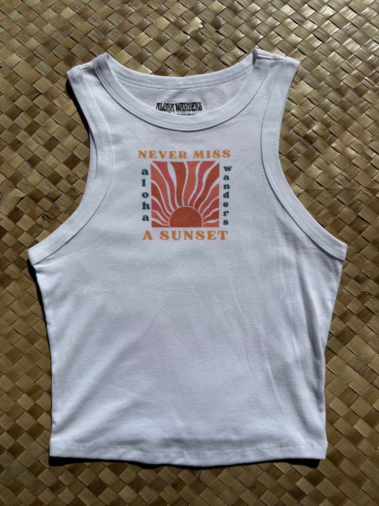 NEVER MISS A SUNSET RACER TANK