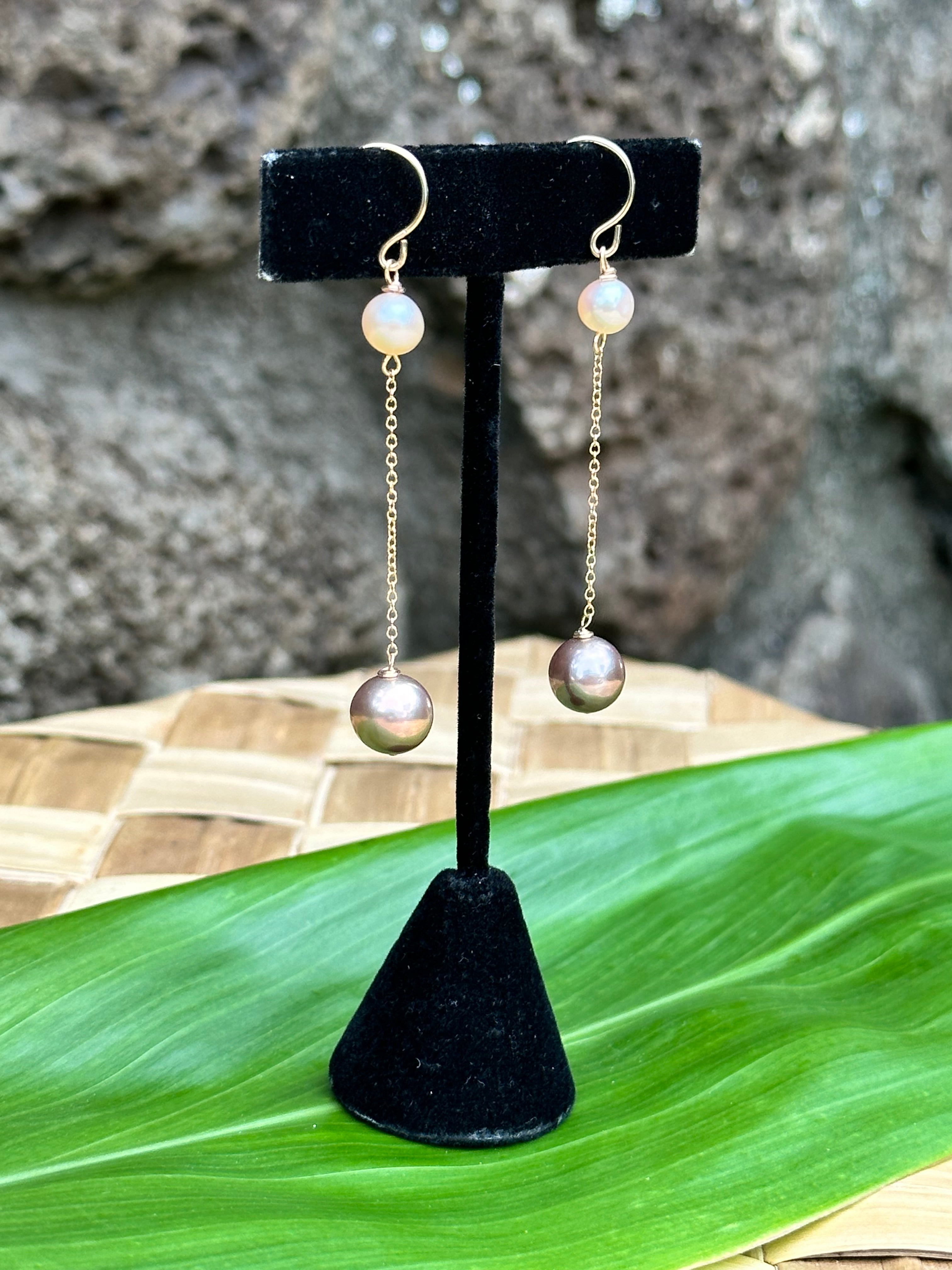Pink Edison Pearls - 14K Gold Filled Dangle Earrings