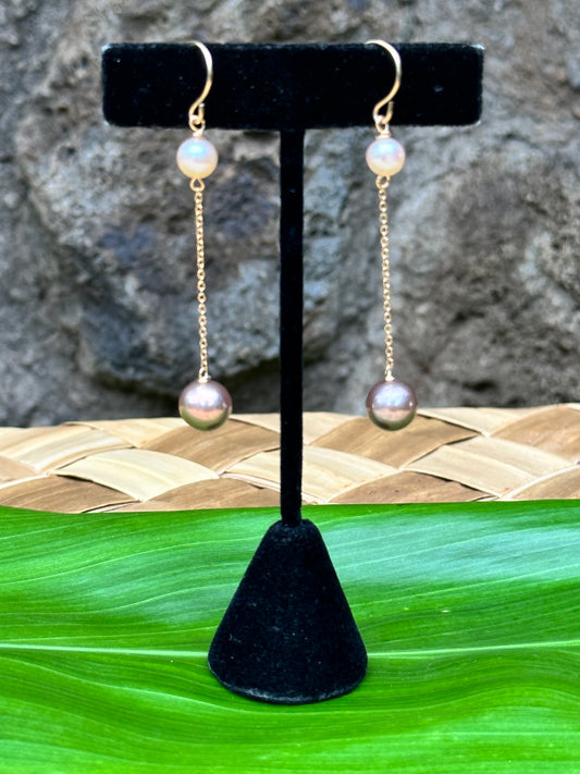 Pink Edison Pearls - 14K Gold Filled Dangle Earrings