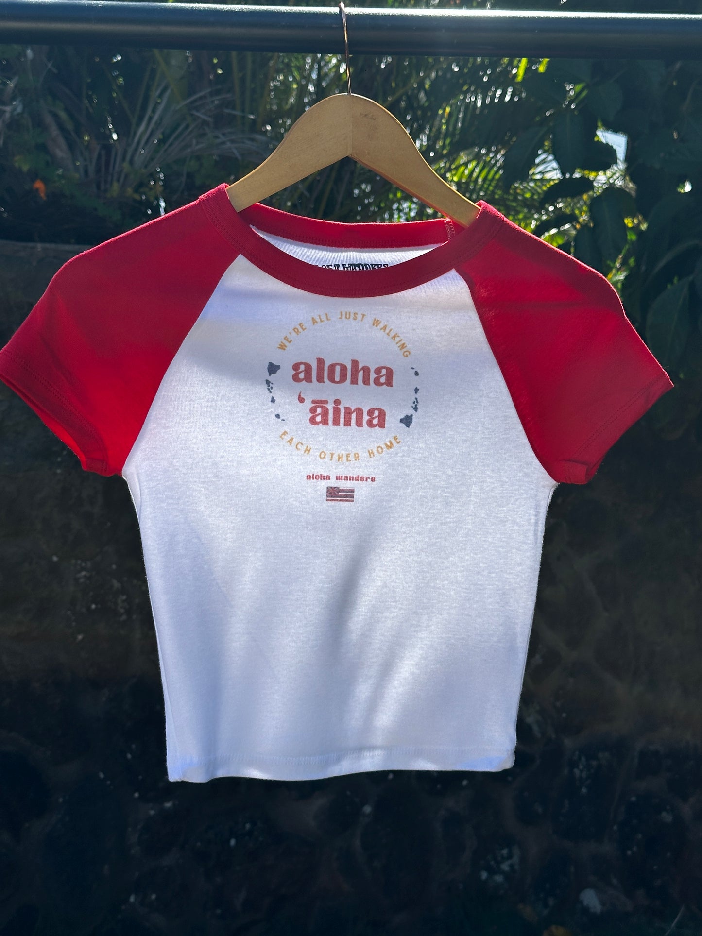 ALOHA ĀINA RED RAGLAN BABY TEE