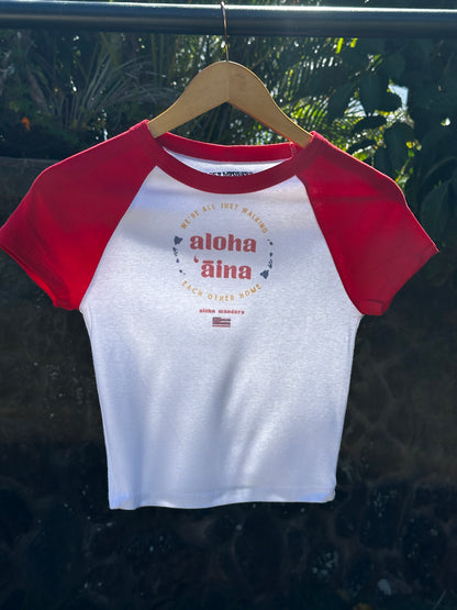 ALOHA ĀINA RED RAGLAN BABY TEE