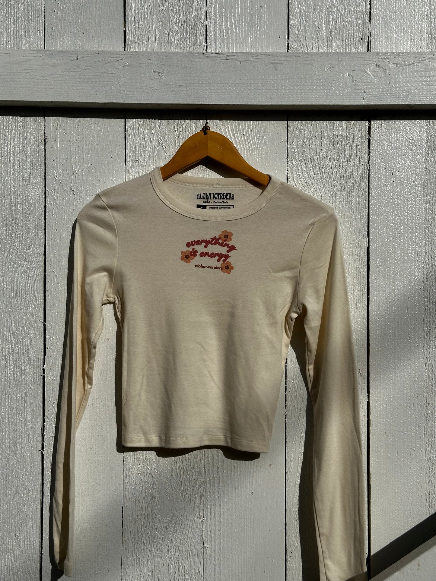 HAU EVERYTHING IS ENERGY CREAM CROPPED LONG SLEEVE