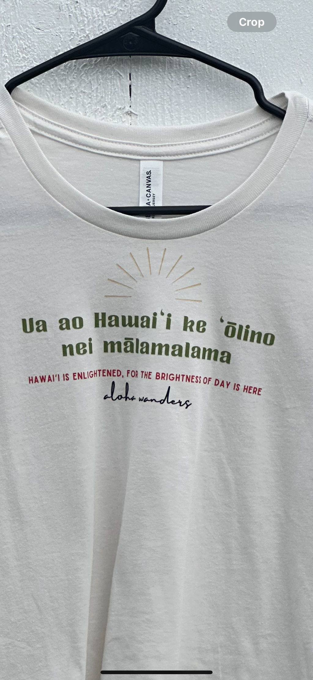 HAWAI’I IS ENLIGHTENED JERSEY CROP TEE
