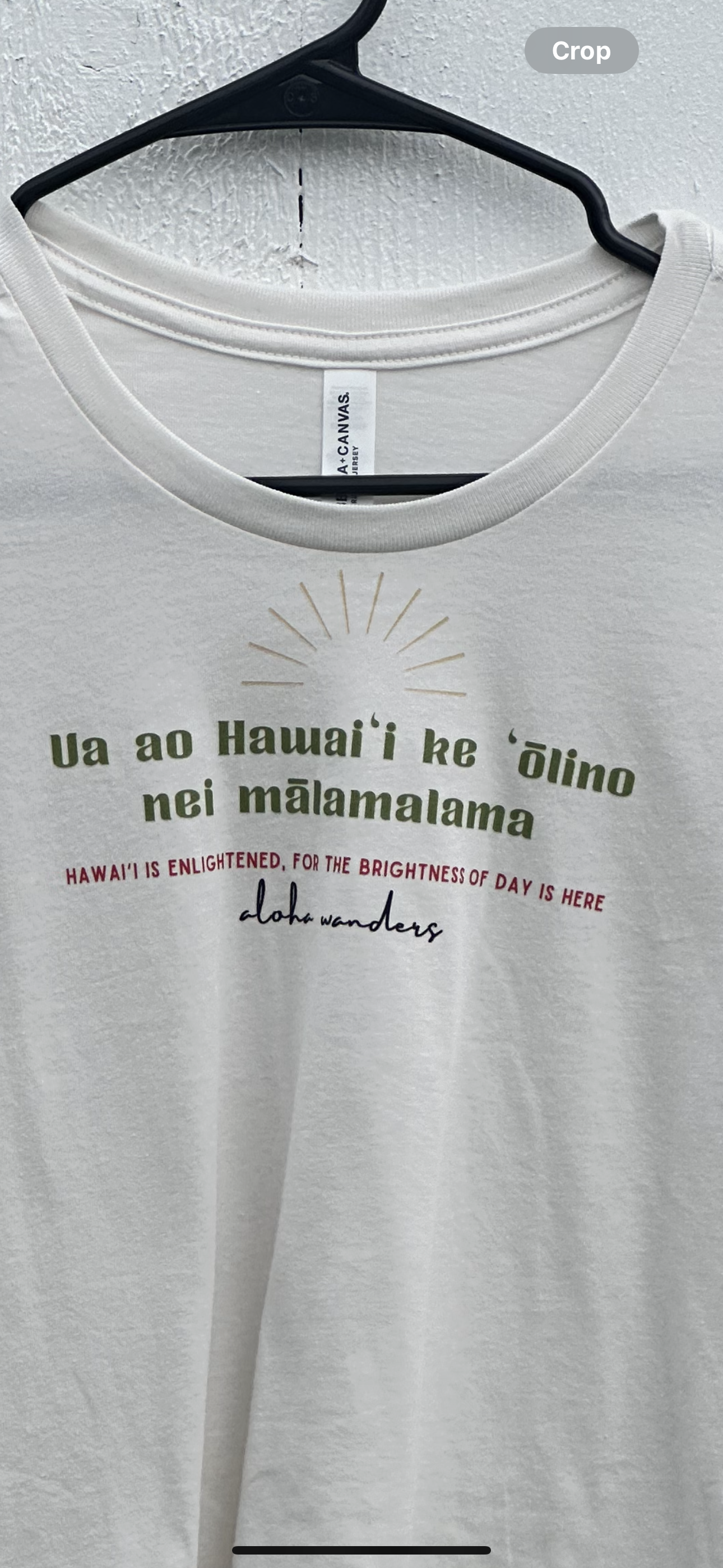 HAWAI’I IS ENLIGHTENED JERSEY CROP TEE