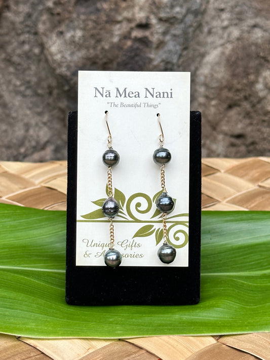 Tahitian Pearls - 14K Gold Filled Dangle Earrings