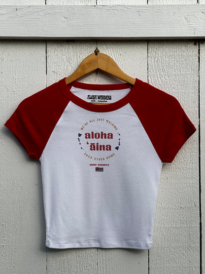 ALOHA ĀINA RED RAGLAN BABY TEE