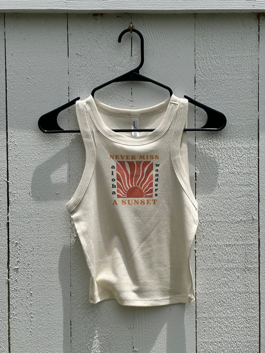 NEVER MISS A SUNSET RACER TANK