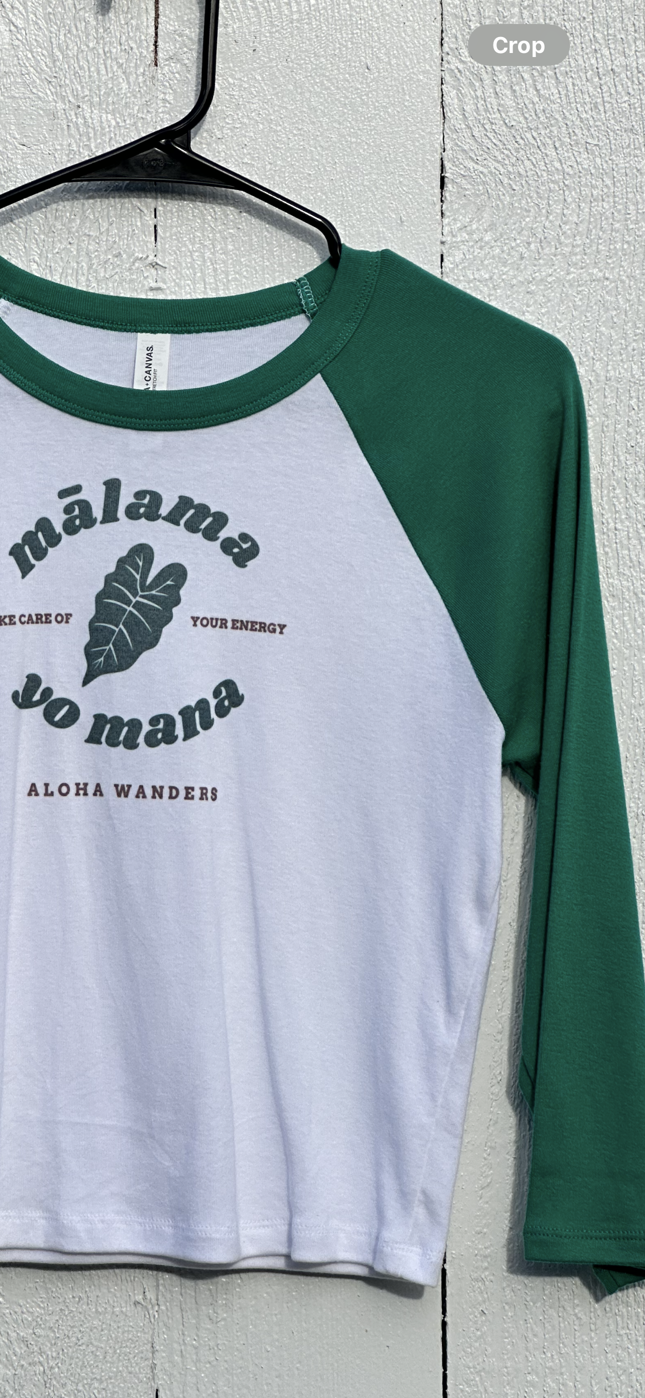 MALAMA YO MANA 3/4 RAGLAN BABY TEE