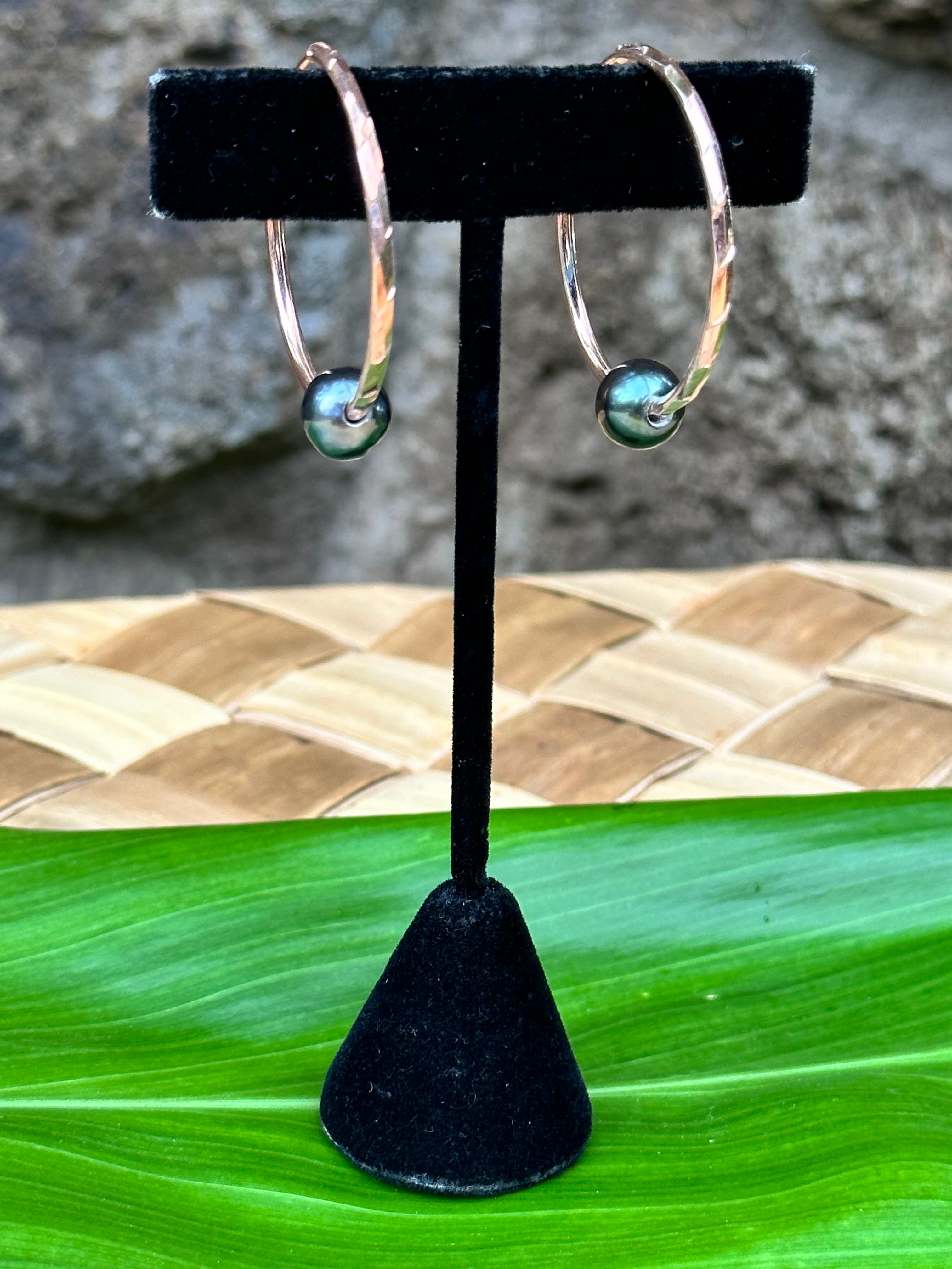Tahitian Pearls - 14K Gold Filled Hoops