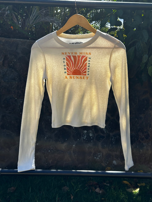 NEVER MISS A SUNSET MICRO RIB LONG SLEEVE BABY TEE