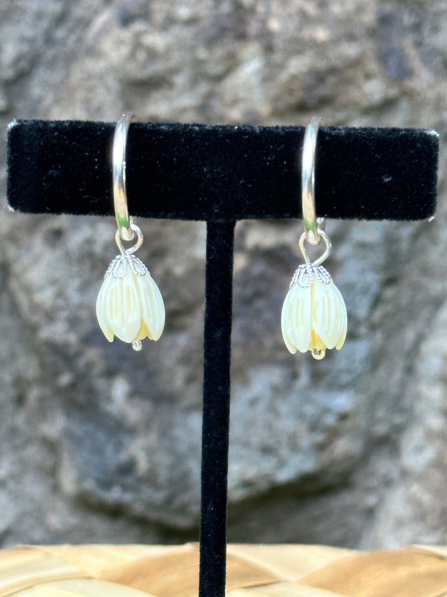 Pikake on Sterling Silver Hoops