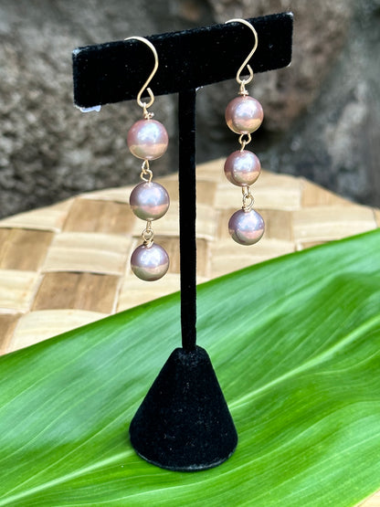 Pink Edison Pearls - 14K Gold Filled Dangle Earrings