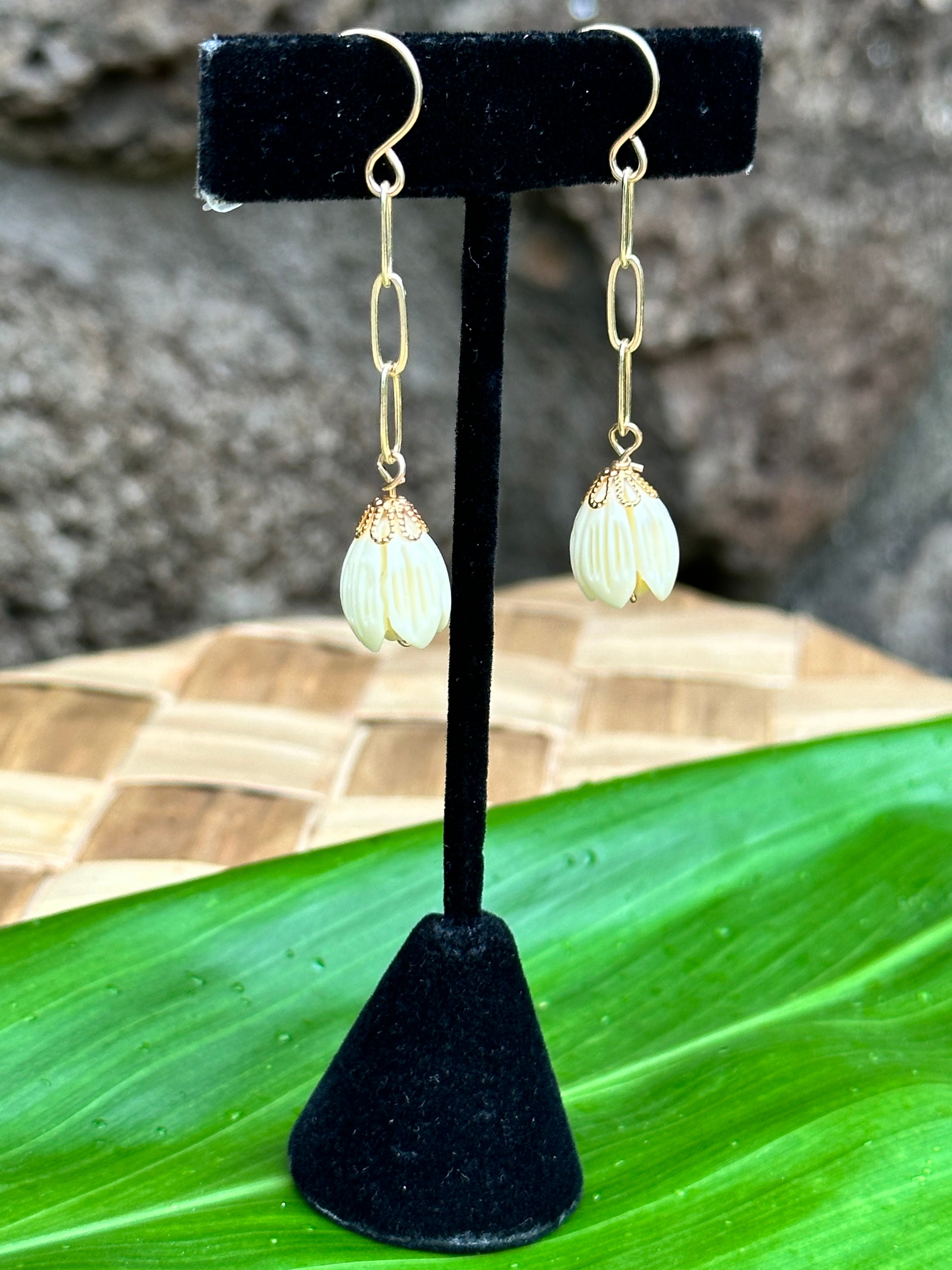 Pikake 14K Gold Filled Paperclip Dangle Earrings