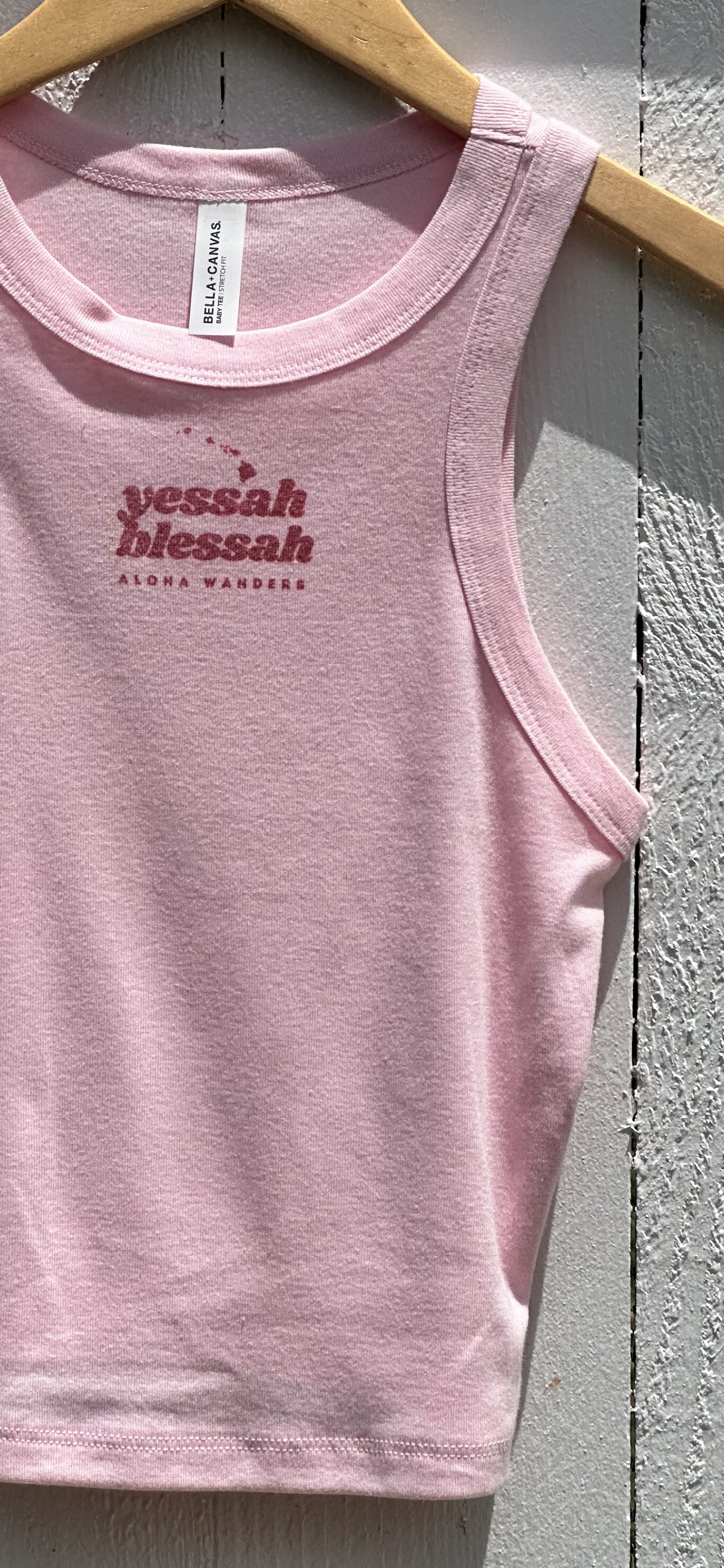 YESSAH BLESSAH CROPPED RACER TANK