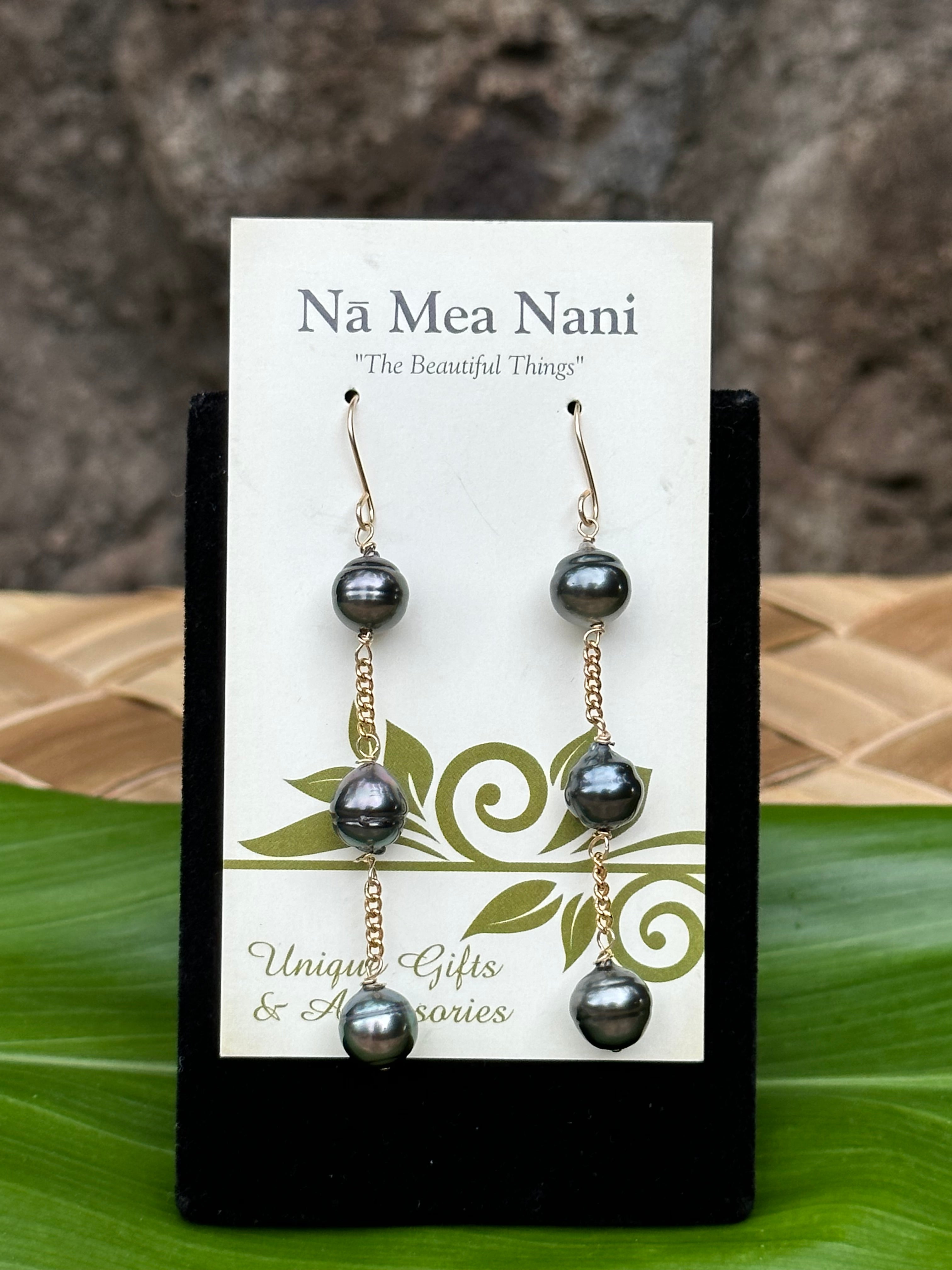 Tahitian Pearls - 14K Gold Filled Dangle Earrings