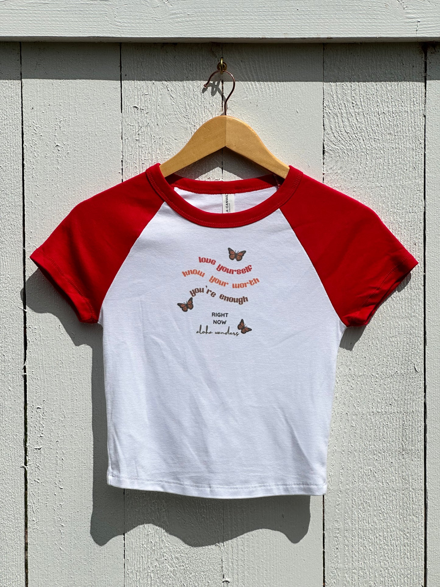 LOVE YOURSELF RAGLAN BABY TEE