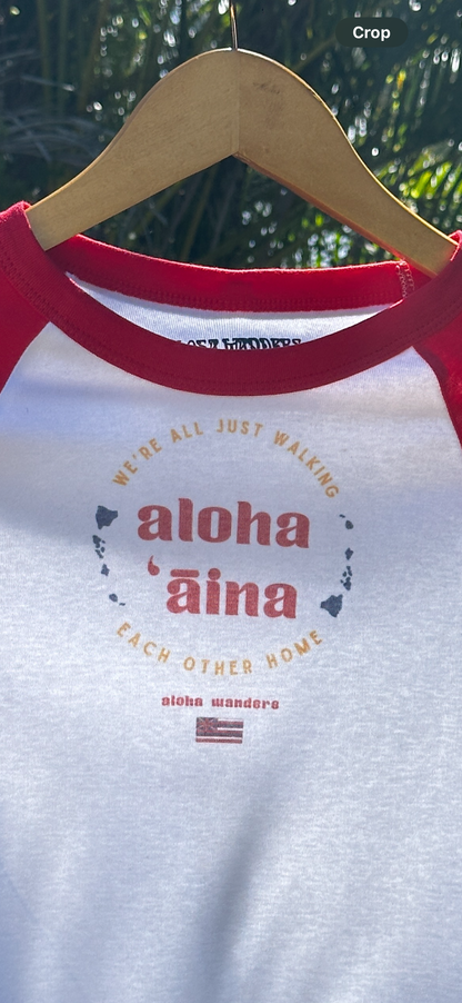 ALOHA ĀINA RED RAGLAN BABY TEE